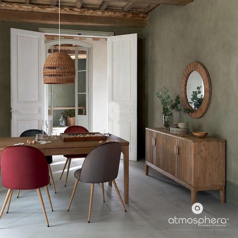 Atmosphera, lustro w drewnianej ramie, jodła, Ø 83 cm