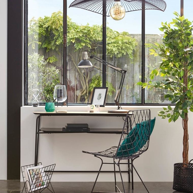 Atmosphera, metalowa lampa sufitowa, Cuzco, 58 cm, czarny