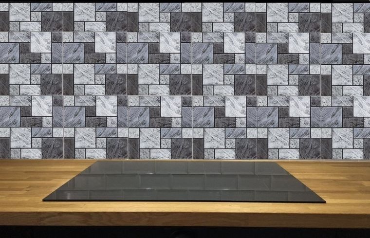 Atmosphera, naklejki ścienne z pcv do kuchni, imitacja kamienia, 30-30 cm, 2 szt.