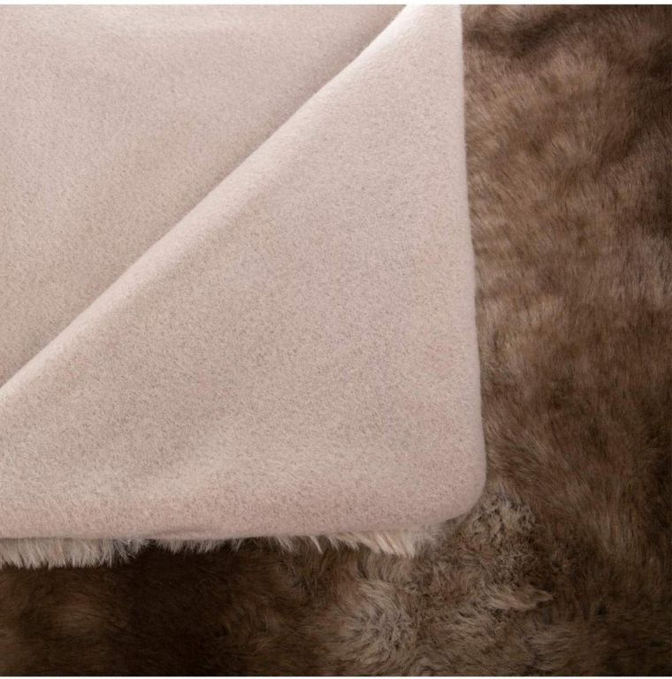 Atmosphera, narzuta z imitacji futra, 120-160 cm, beżowa