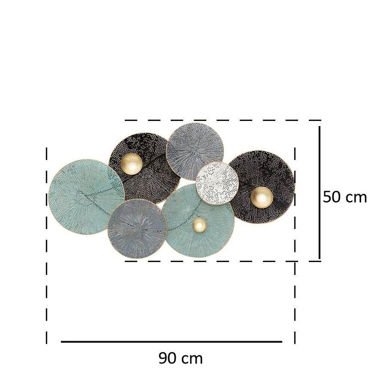 Atmosphera, ozdoba ściennaz liści lilii wodnej, Deco, 90-50 cm