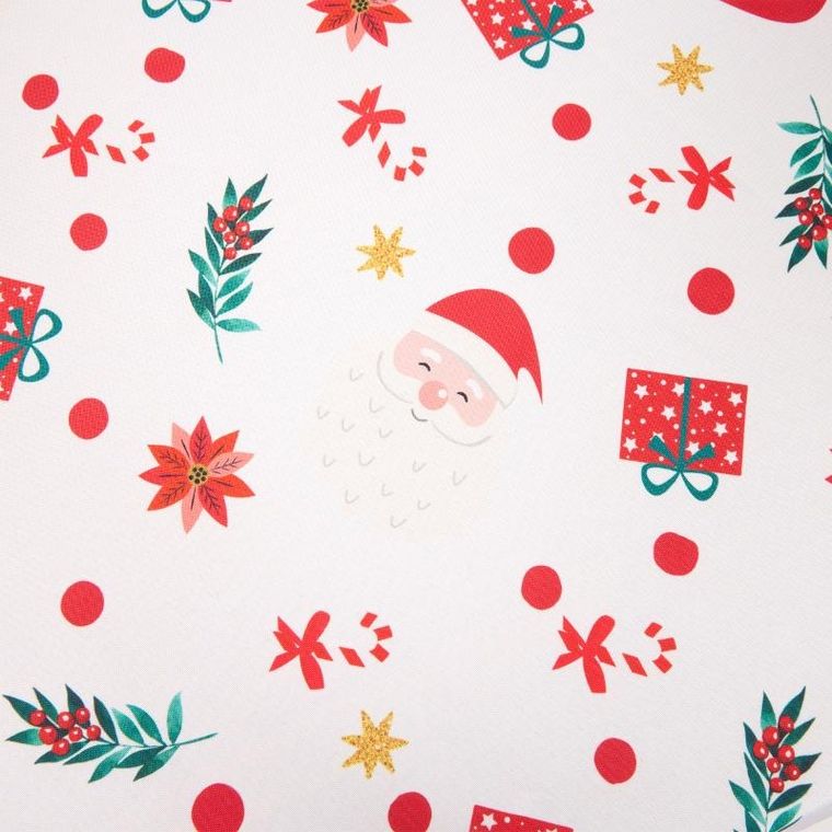 Atmosphera, plamoodporny obrus, z motywem świątecznym, 180 cm