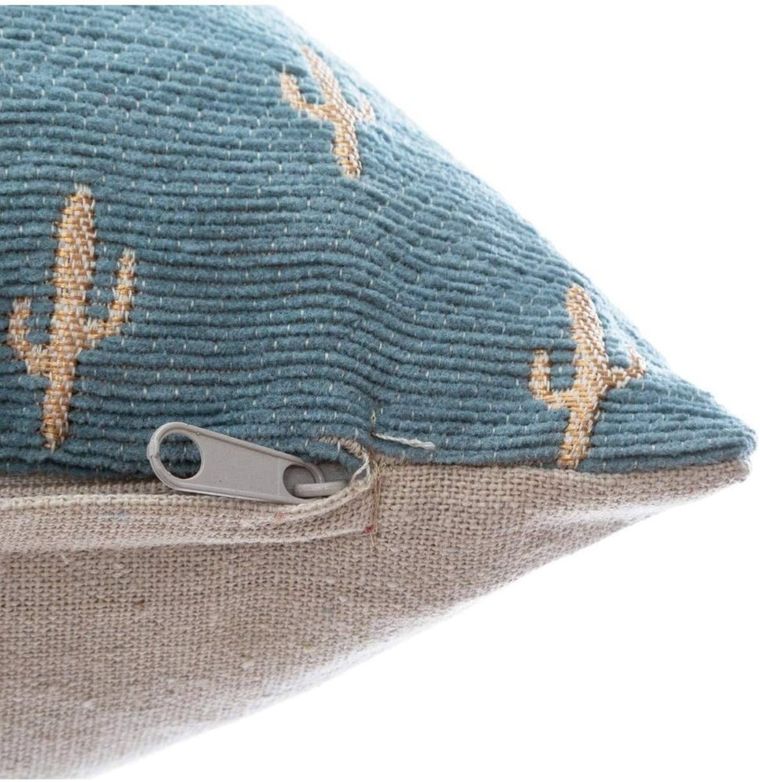 Atmosphera, poszewka dekoracyjna w kaktusy, 40-40 cm, niebieska