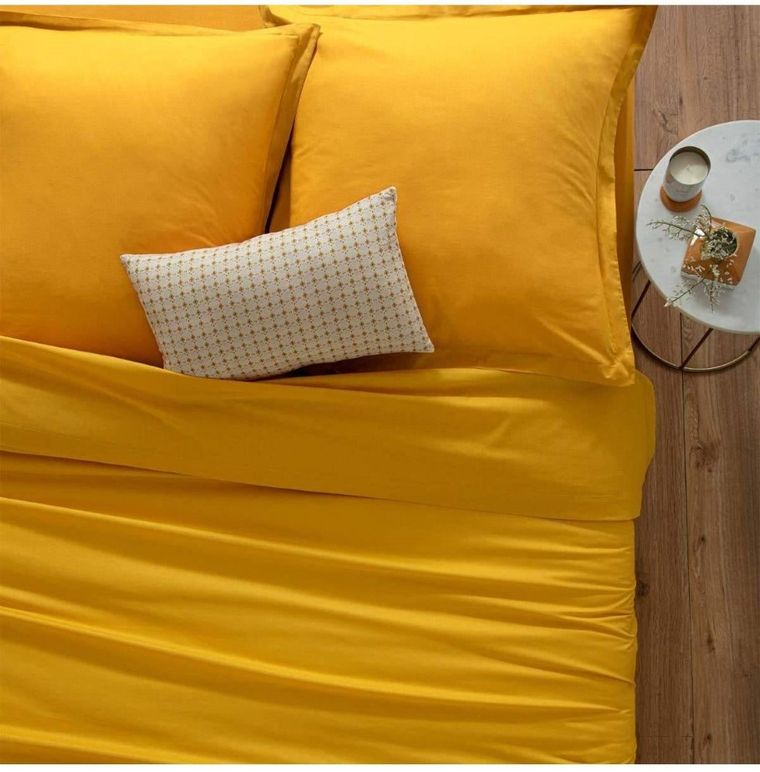 Atmosphera, poszewka na poduszkę z bawełny, 50-70 cm, żółta