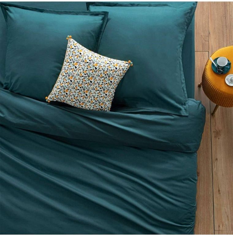 Atmosphera, poszewka na poduszkę z bawełny, 63-63 cm, morska