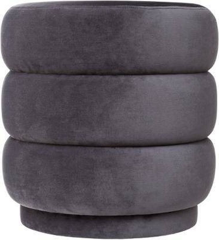 Atmosphera, pufa welurowa, Sina, Ø 40 cm, antracyt