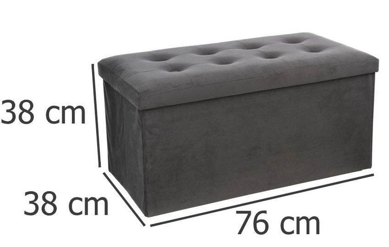 Atmosphera, pufa ze schowkiem, w kolorze szarym