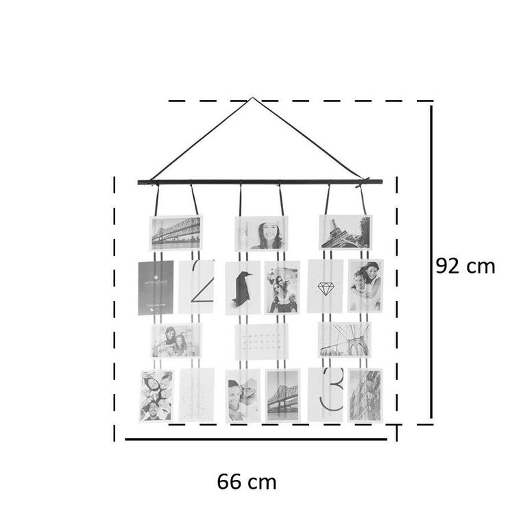 Atmosphera, ramka na 18 zdjęć, czarna, 66-92 cm