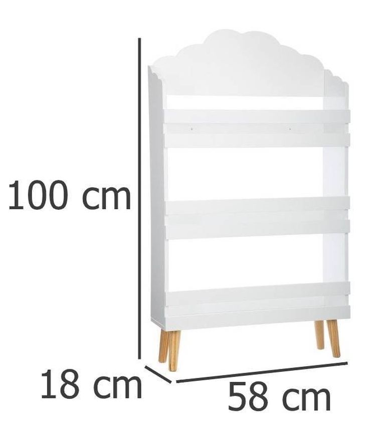 Atmosphera, regał do przechowywania, 3 poziomy, 58-18-100 cm, biały