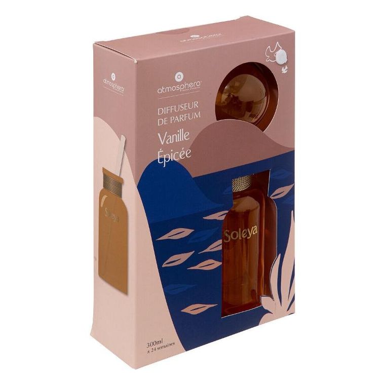 Atmosphera, Soleya, elegancki dyfuzor zapachowy z zamknięciem i patyczkami, 300 ml