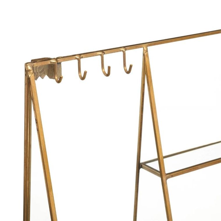 Atmosphera, stojak na biżuterię z półkami i haczykami, szklany, 27 cm