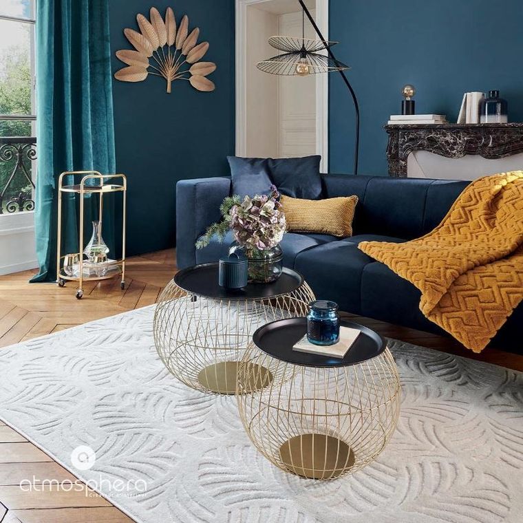 Atmosphera, stoliki kawowe okrągłe, Alya, metalowe, 2 szt.