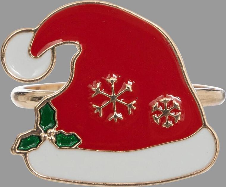 Atmosphera, świąteczne obrączki na serwetki metalowe, 2 szt.