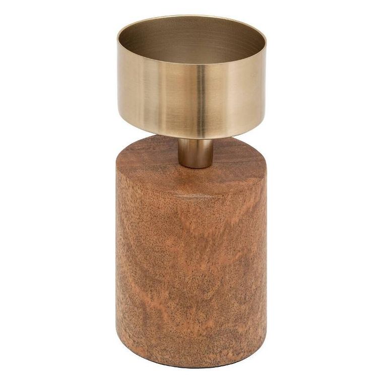 Atmosphera, świeczniki na jedną świecę z drewna mango, 2 szt.