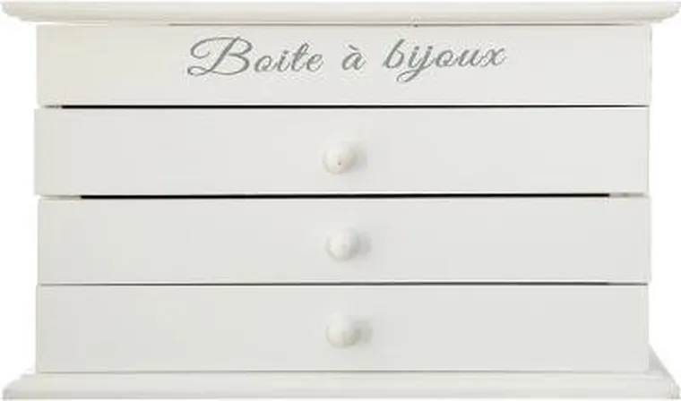 Atmosphera, szkatułka na biżuterię, Bijoux, z 3 szufladkami, biała