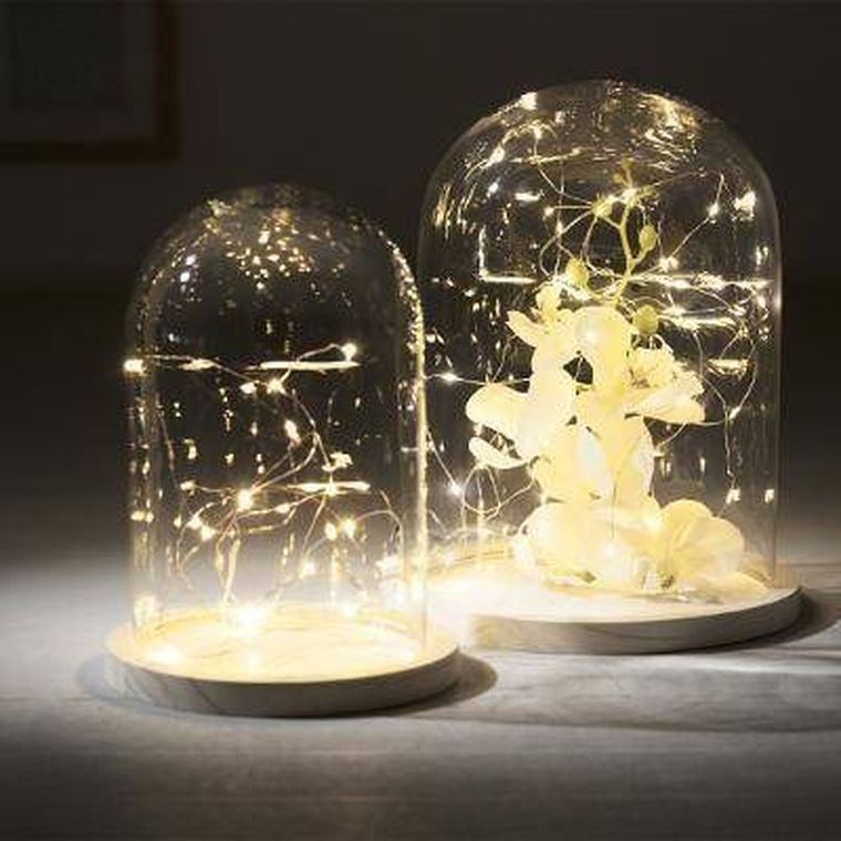 Atmosphera, szklana kopuła na drewnianej podstawie, 23 cm