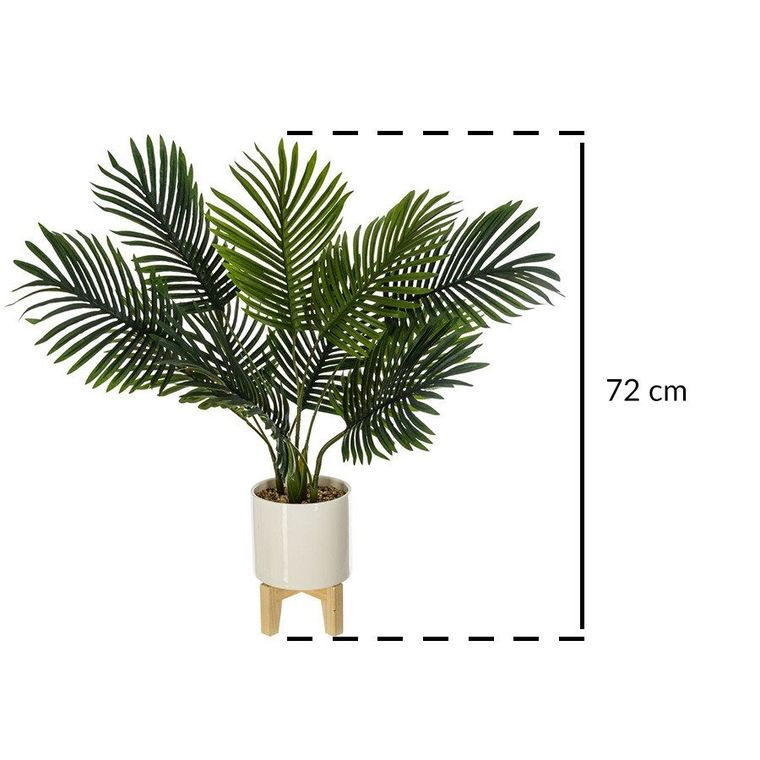 Atmosphera, sztuczna palma w białej donicy na stojaku, 72 cm