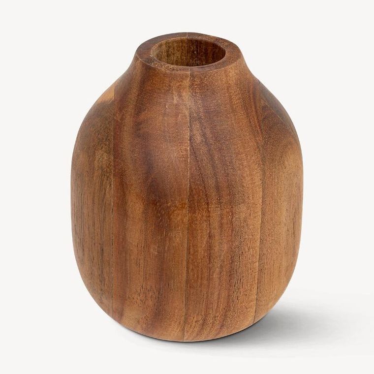 Atmosphera, wazon dekoracyjny z drewna akacji, Soliflore