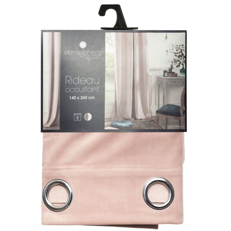 Atmosphera, zasłona zaciemniająca, na przelotkach, 140-260 cm, pastelowy róż