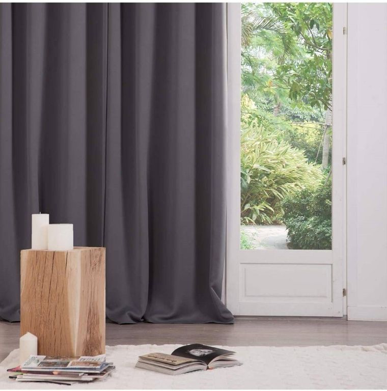 Atmosphera, zasłona zaciemniająca, na przelotkach, szara, 135-240 cm, 2 szt.