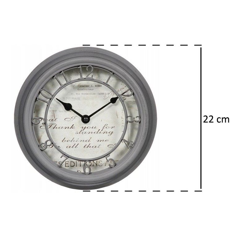 Atmosphera, zegar do salonu vintage, Ø 22 cm, wskazówkowy