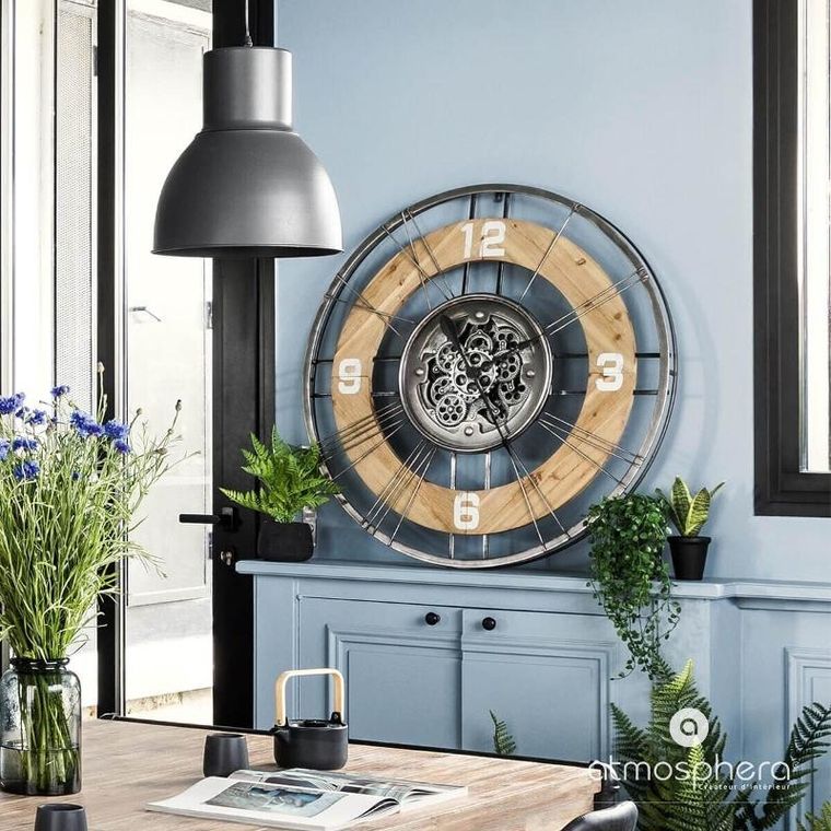Atmosphera, zegar ścienny z ozdobnym mechanizmem, Lana, Ø 90 cm