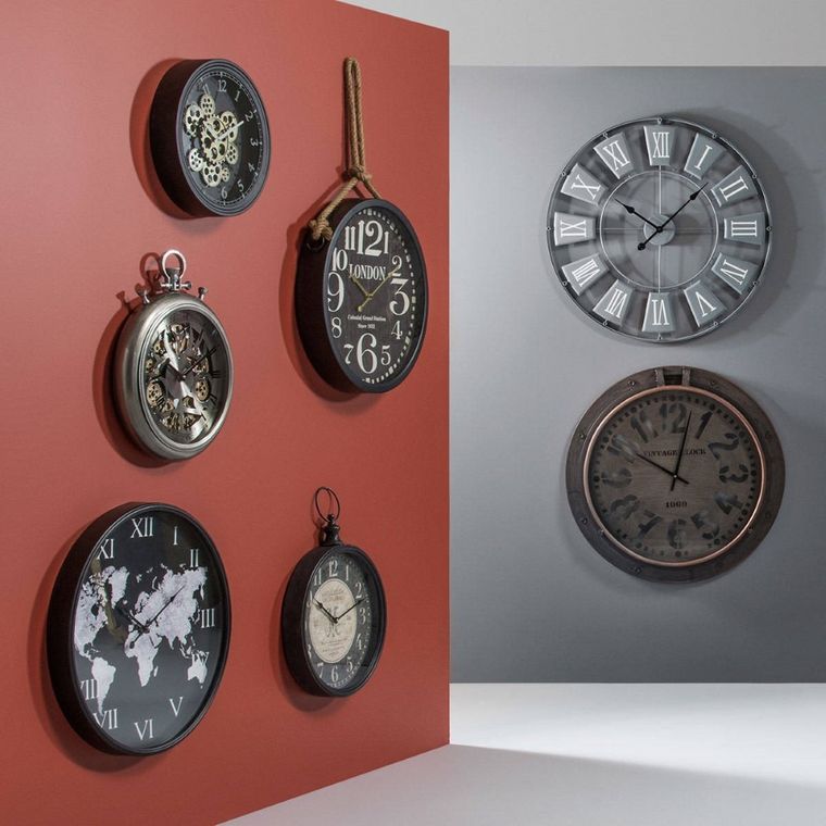 Atmosphera, zegar ścienny z widocznym mechanizmem, Ø 37 cm, czarny