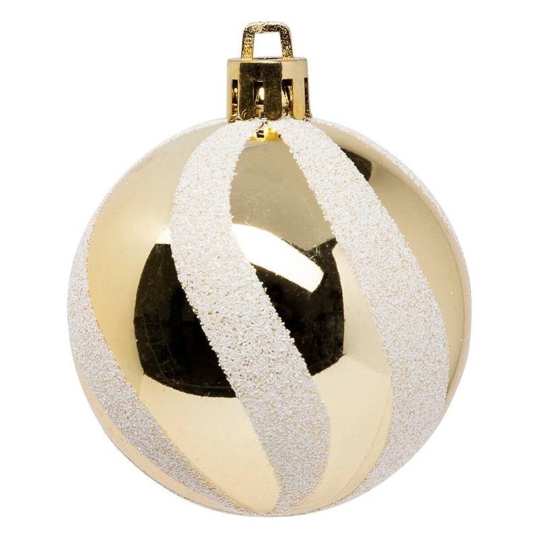 Atmosphera, zestaw złotych bombek różne wzory, 6 cm