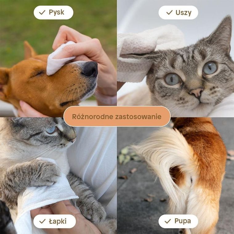 Attitude, Super Leaves PETS, chusteczki pielęgnacyjne dla zwierząt, 72 szt.