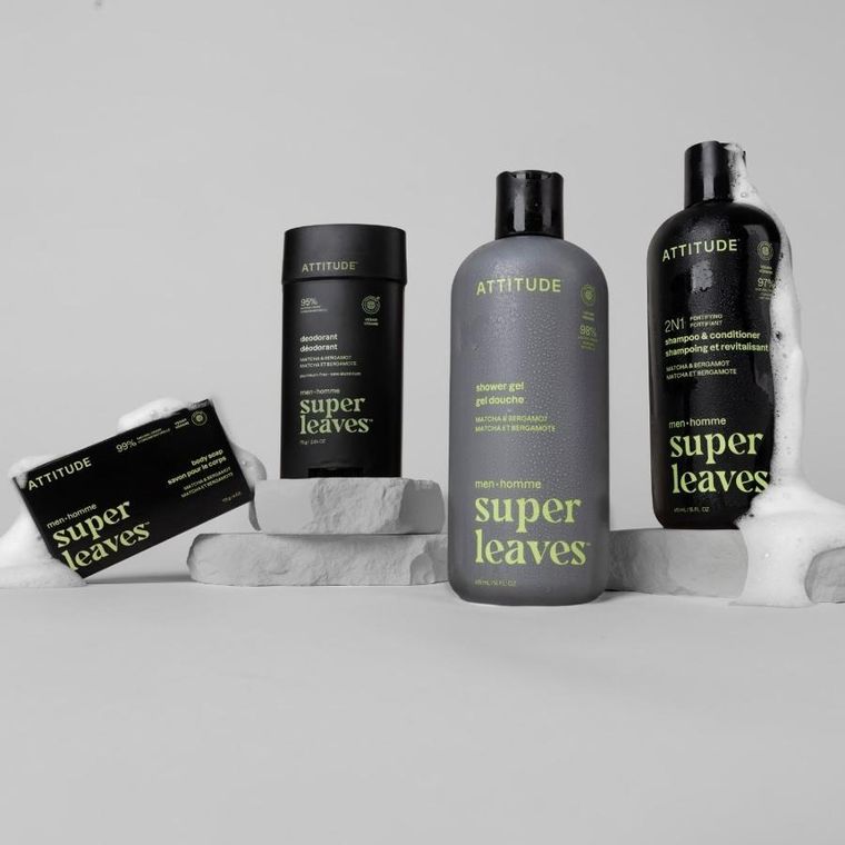 Attitude, Super Leaves, żel pod prysznic, Matcha i Bergamot, 415 ml