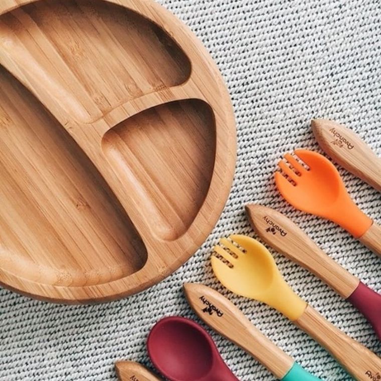 Avanchy, Baby, zestaw bambusowych widelców, 6m+, Pink, 5 szt.