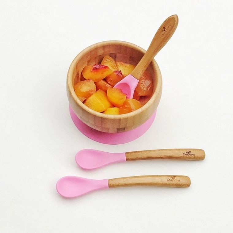 Avanchy, Infant, zestaw bambusowych łyżeczek, 4m+, Pink, 5 szt.