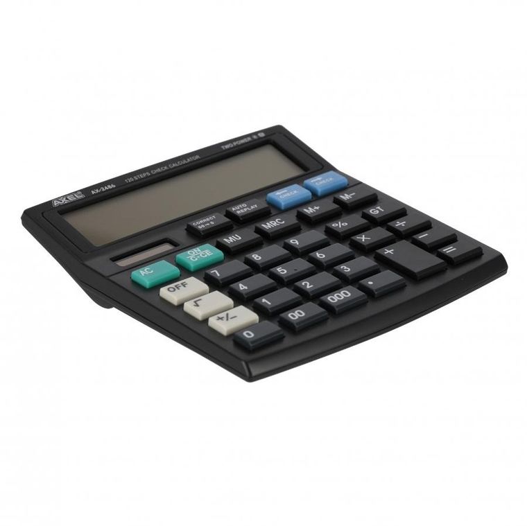 Axel, kalkulator biurowy, czarny, 12 cyfrowy wyświetlacz