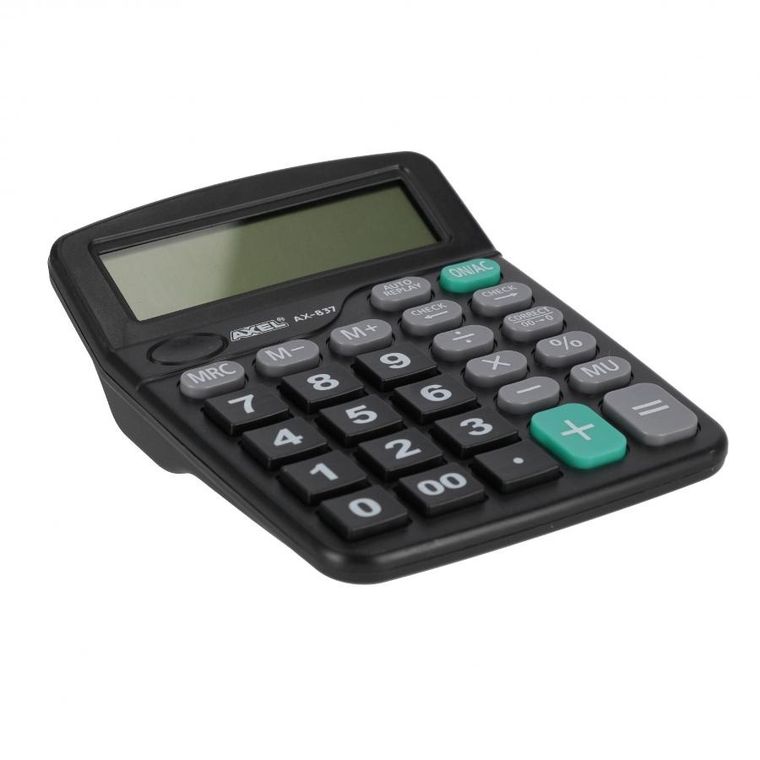 Axel, kalkulator biurowy, czarny, 12 cyfrowy wyświetlacz