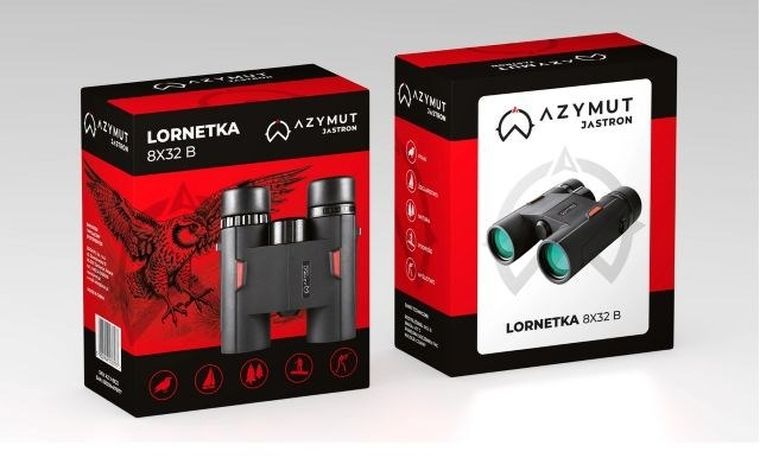 Azymut, Jastron, lornetka, 8-32 B