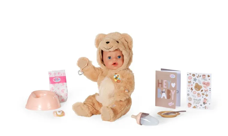 Baby Born, Emma w stroju niedźwiadka, lalka bobas, 43 cm