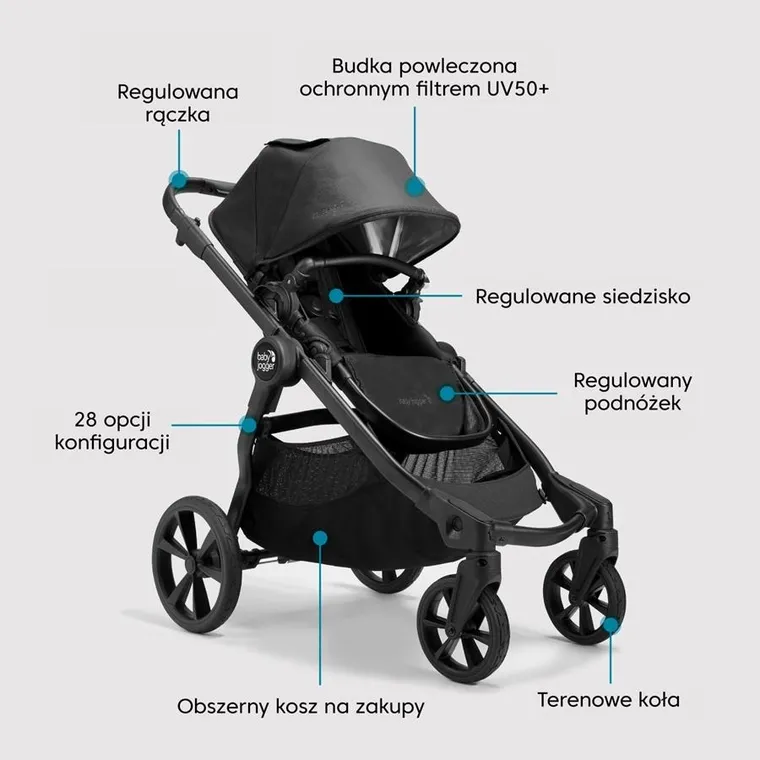 Baby Jogger, City Select 2, wózek modułowy z dwoma siedziskami, radiant slate