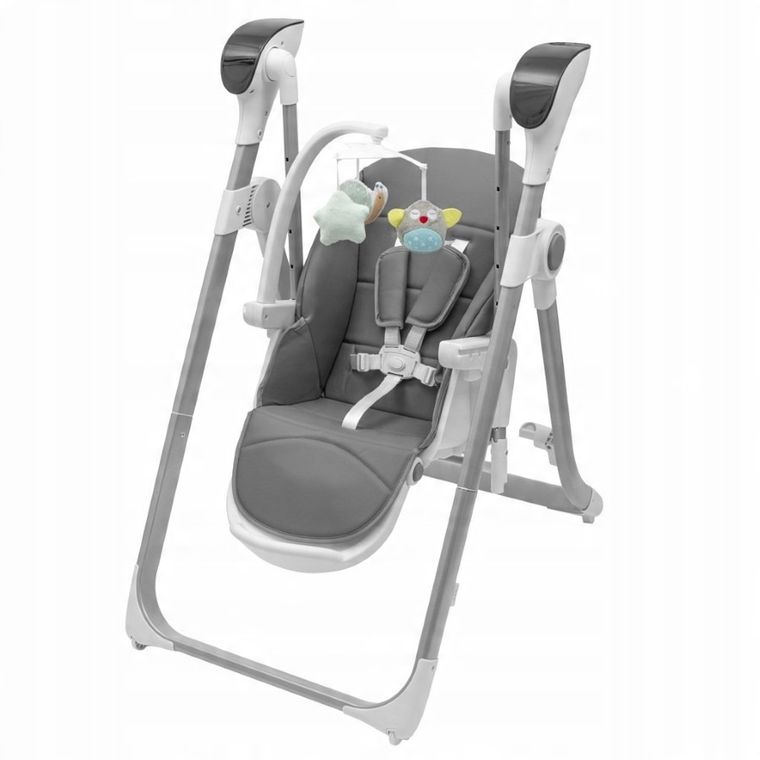 Baby Mix, krzesełko do karmienia i huśtawka, 2w1, grey