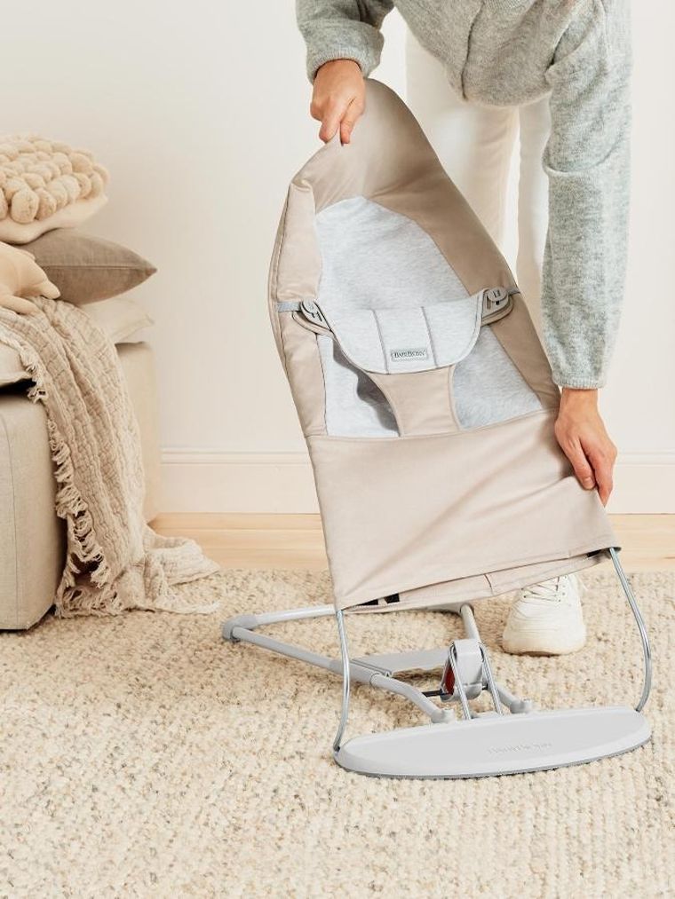 BabyBjörn, Balance Soft Woven/Jersey, leżaczek, beżowy, szary