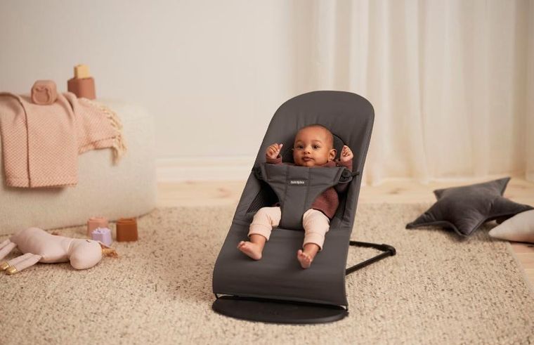 BabyBjörn, Balance Soft Woven/Jersey, leżaczek, Tri Fabric, ciemny szary