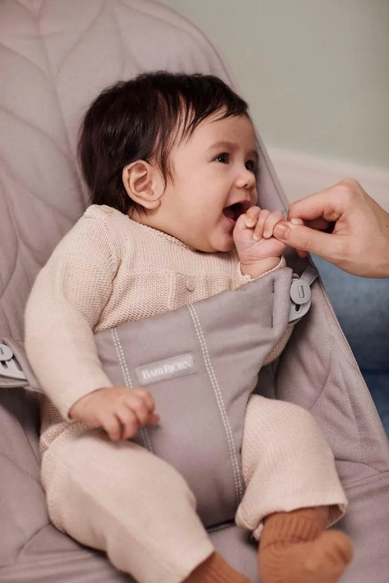 BabyBjörn, Bliss Woven, leżaczek, sand grey