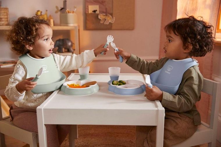 BabyBjörn, Dinnerware, zestaw obiadowy, Powder Green, 8 szt.