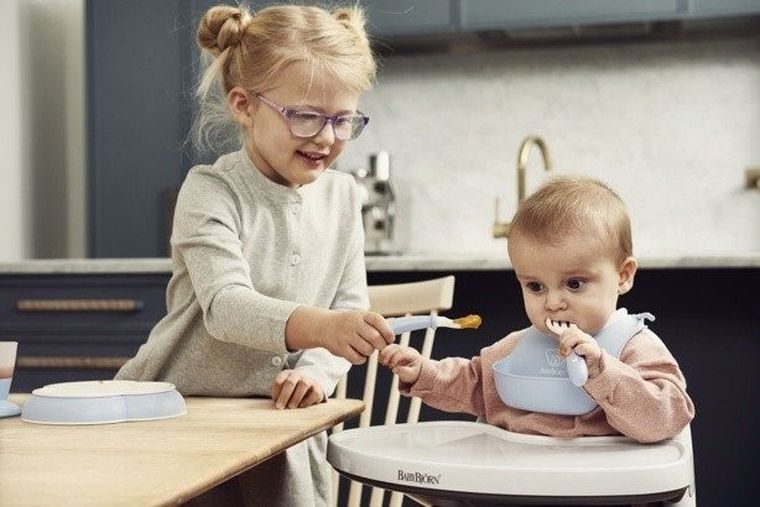 BabyBjörn, zestaw obiadowy, Powder Blue