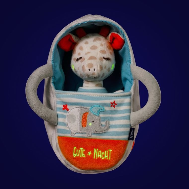 BabyFehn, Żyrafa, Dobranoc, maskotka z nosidełkiem, świecąca w ciemności