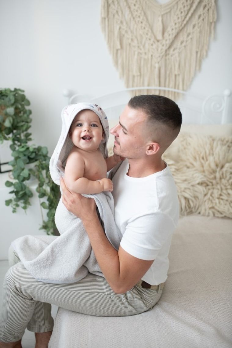 BabyMatex, Bamboo Design, Kwiaty, okrycie kąpielowe, różowe, 100-100 cm