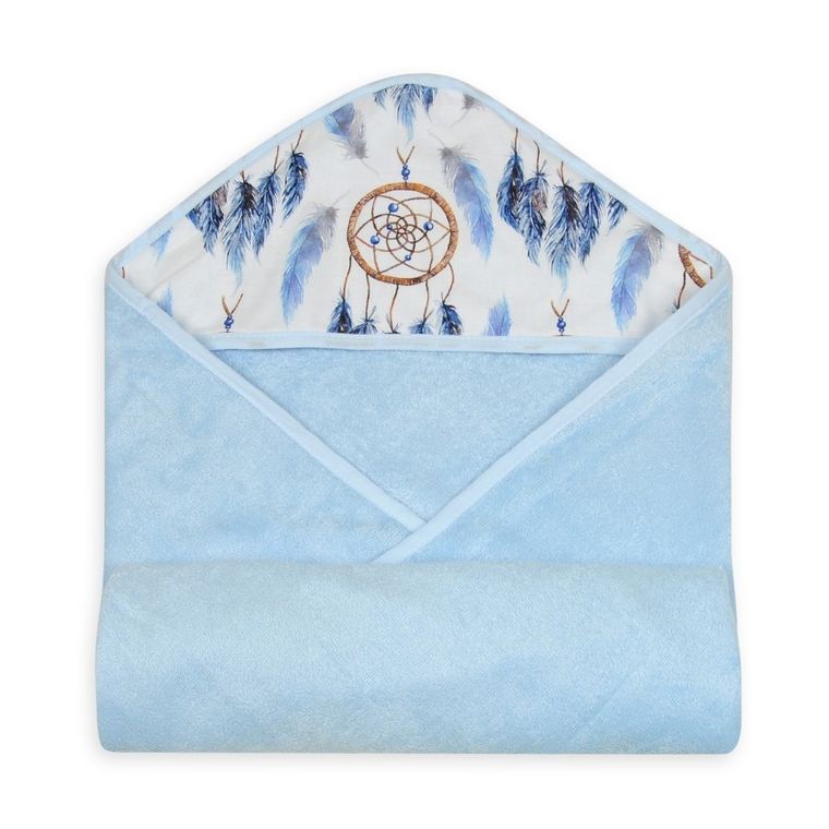 BabyMatex, Bamboo Design, Łapacze Snów, okrycie kąpielowe, niebieskie, 100-100 cm