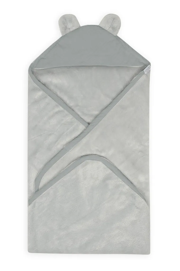 BabyMatex, kocyk z kapturkiem, koala muślin, szary, 95-95 cm
