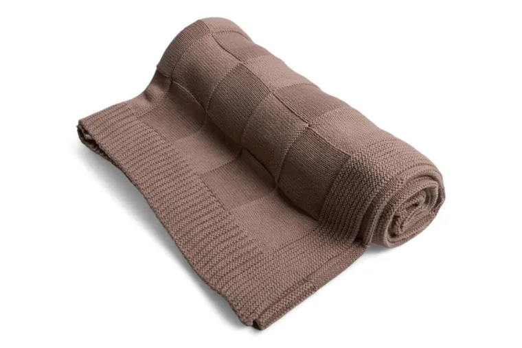 Babymatex, Kwadraty, kocyk bawełniany, brązowy, 80-100 cm