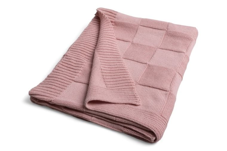 Babymatex, Kwadraty, kocyk bawełniany, różowy, 80-100 cm