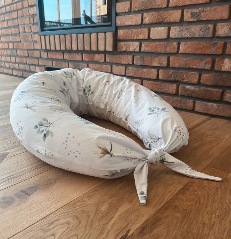 BabyMatex, poduszka do spania i karmienia z tkaniny bawełnianej, moon, ważki,